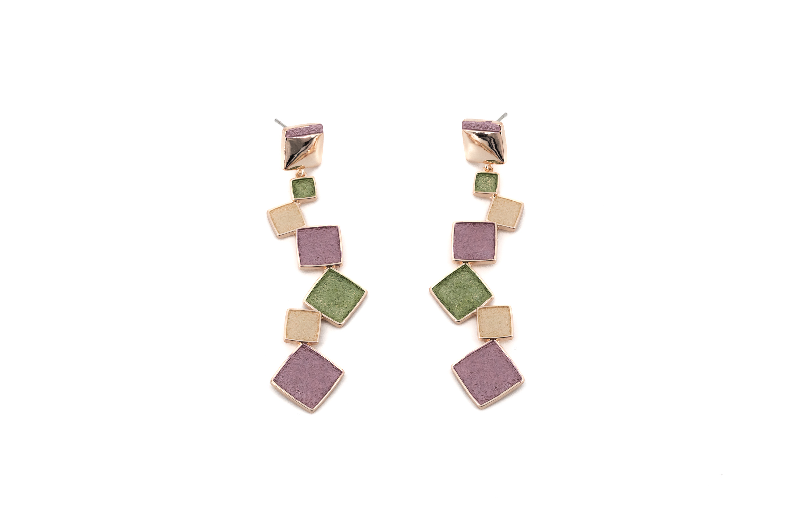 Orecchini zama lungo sei quadretti