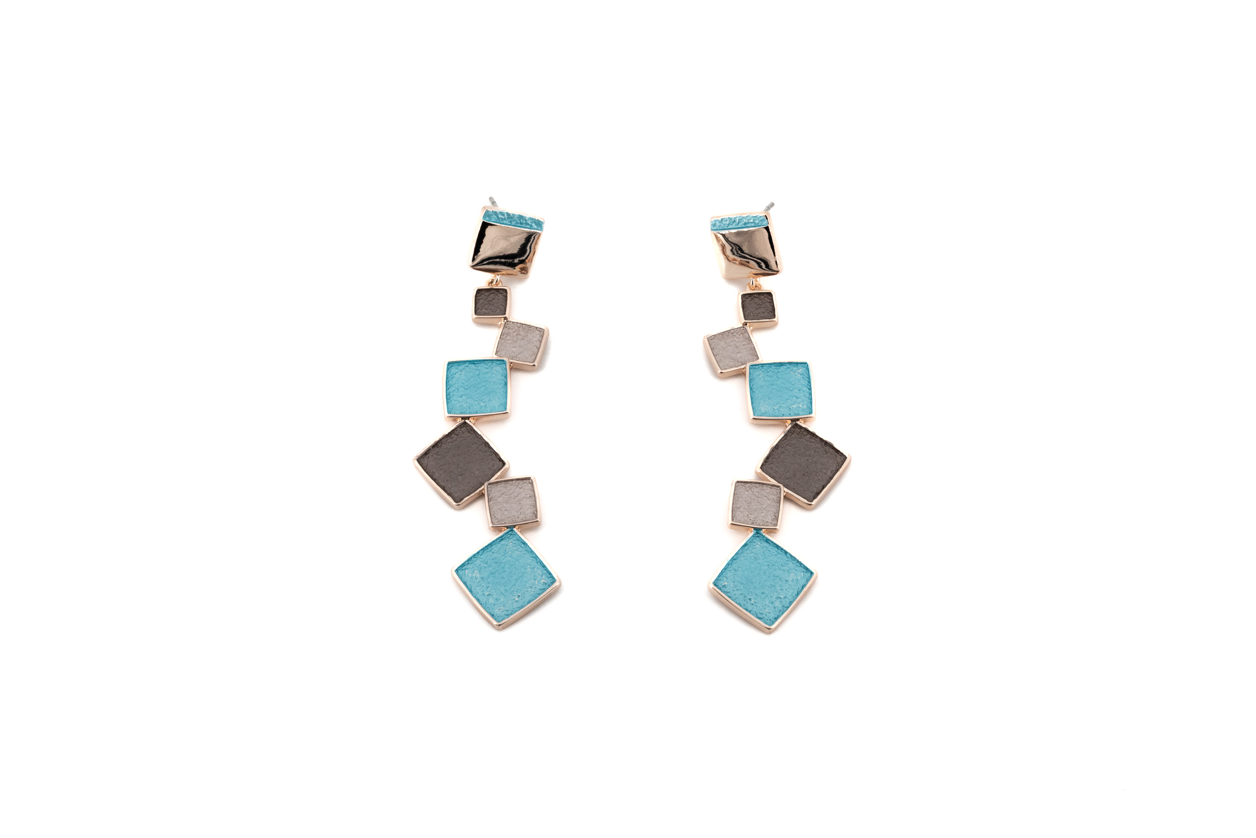 zamak earrings sei quadretti