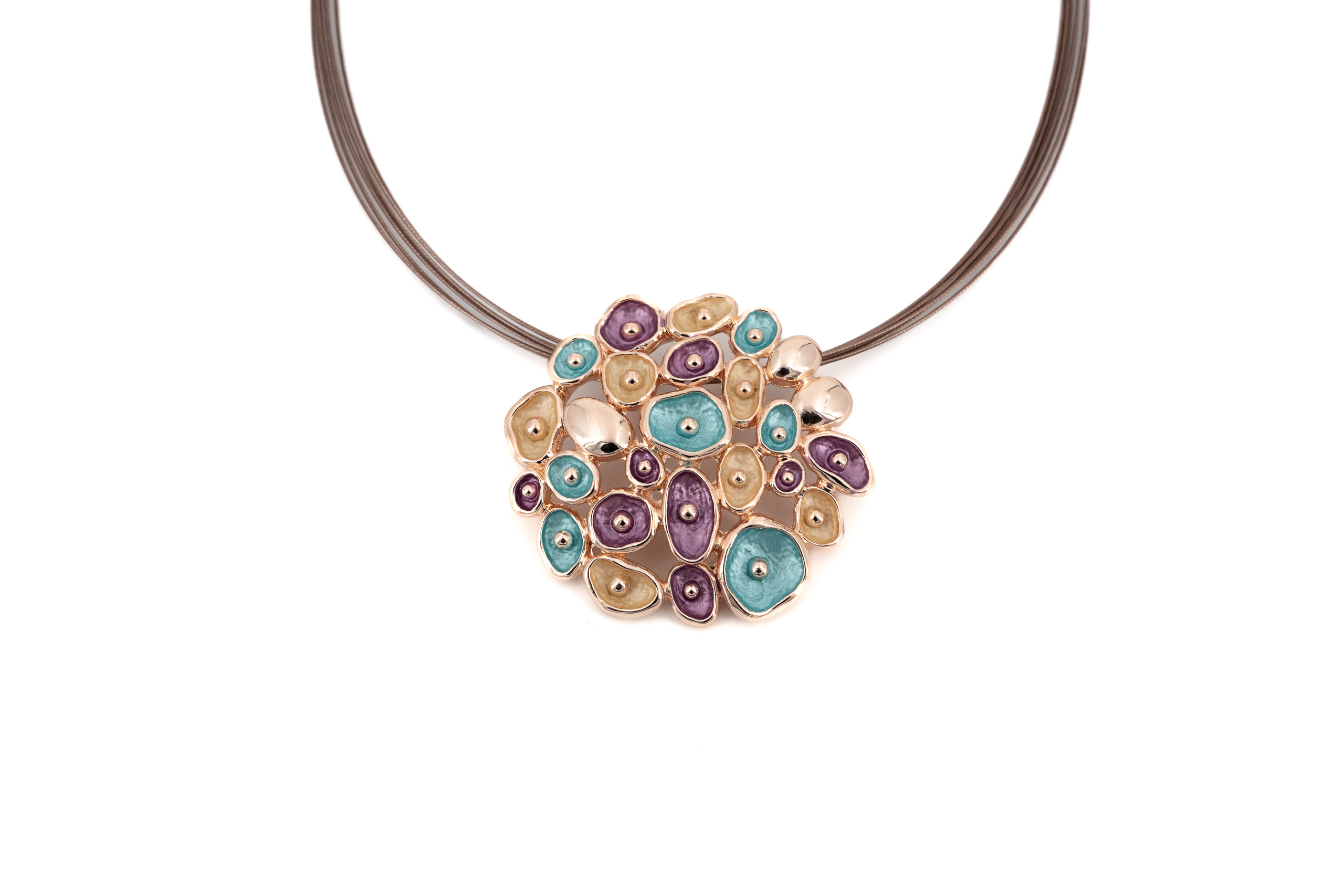 Collana fili acciaio corta zama formine puntini