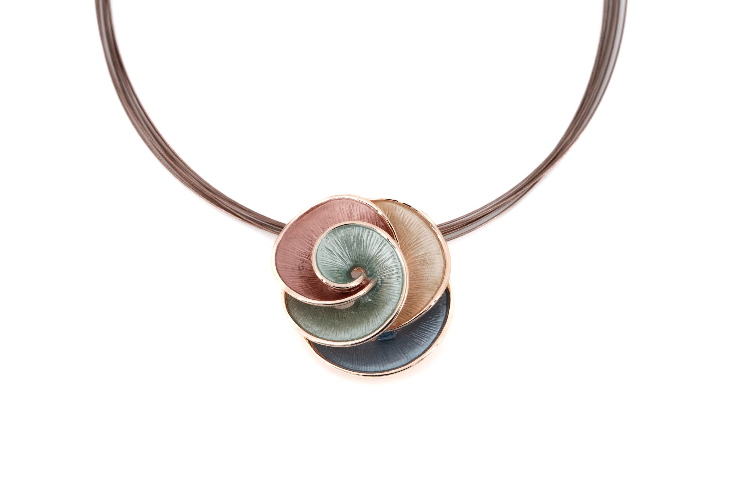 Collana fili acciaio corta zama fiore