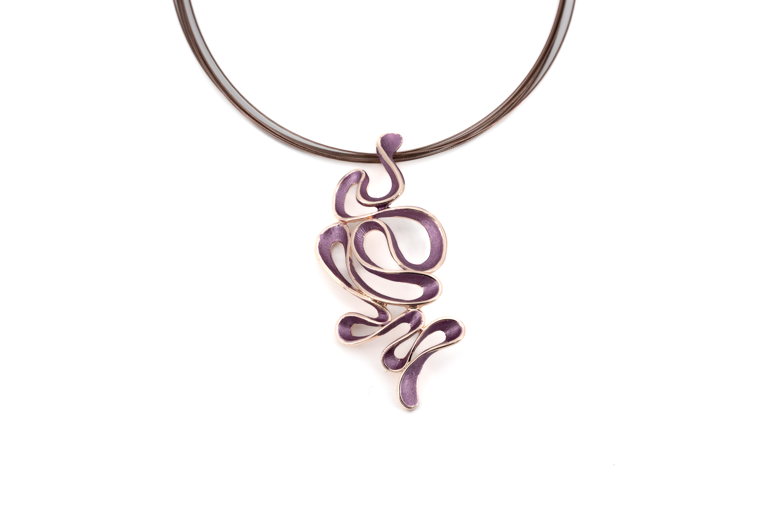 Collana fili acciaio corta zama serpentina intrecciata