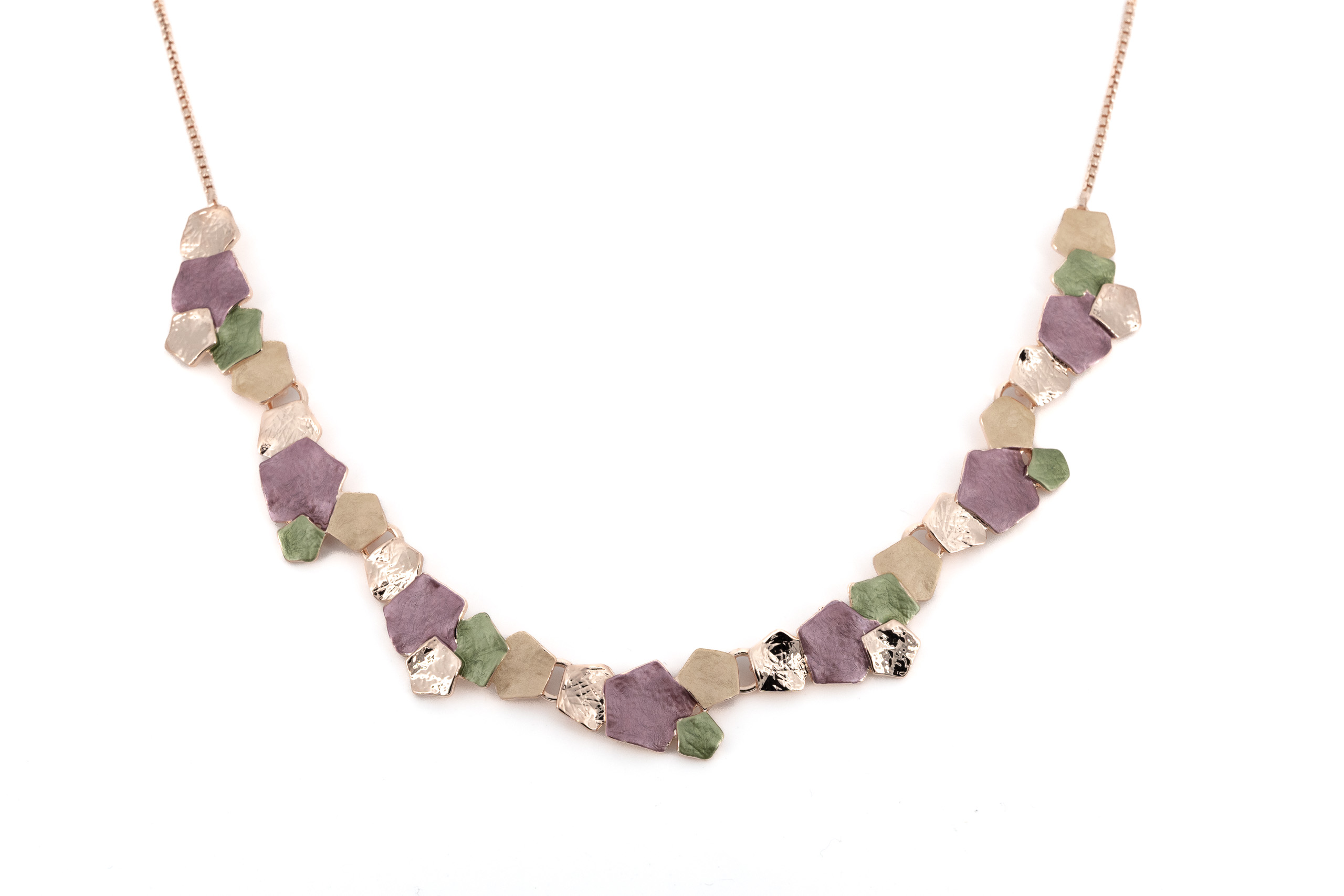 Collana catena corta zama multi pentagoni