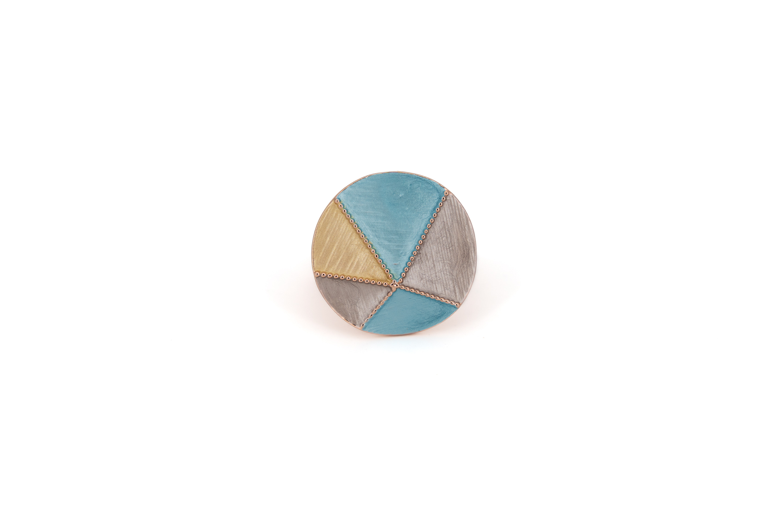 Anello zama tondo cinque spicchi color