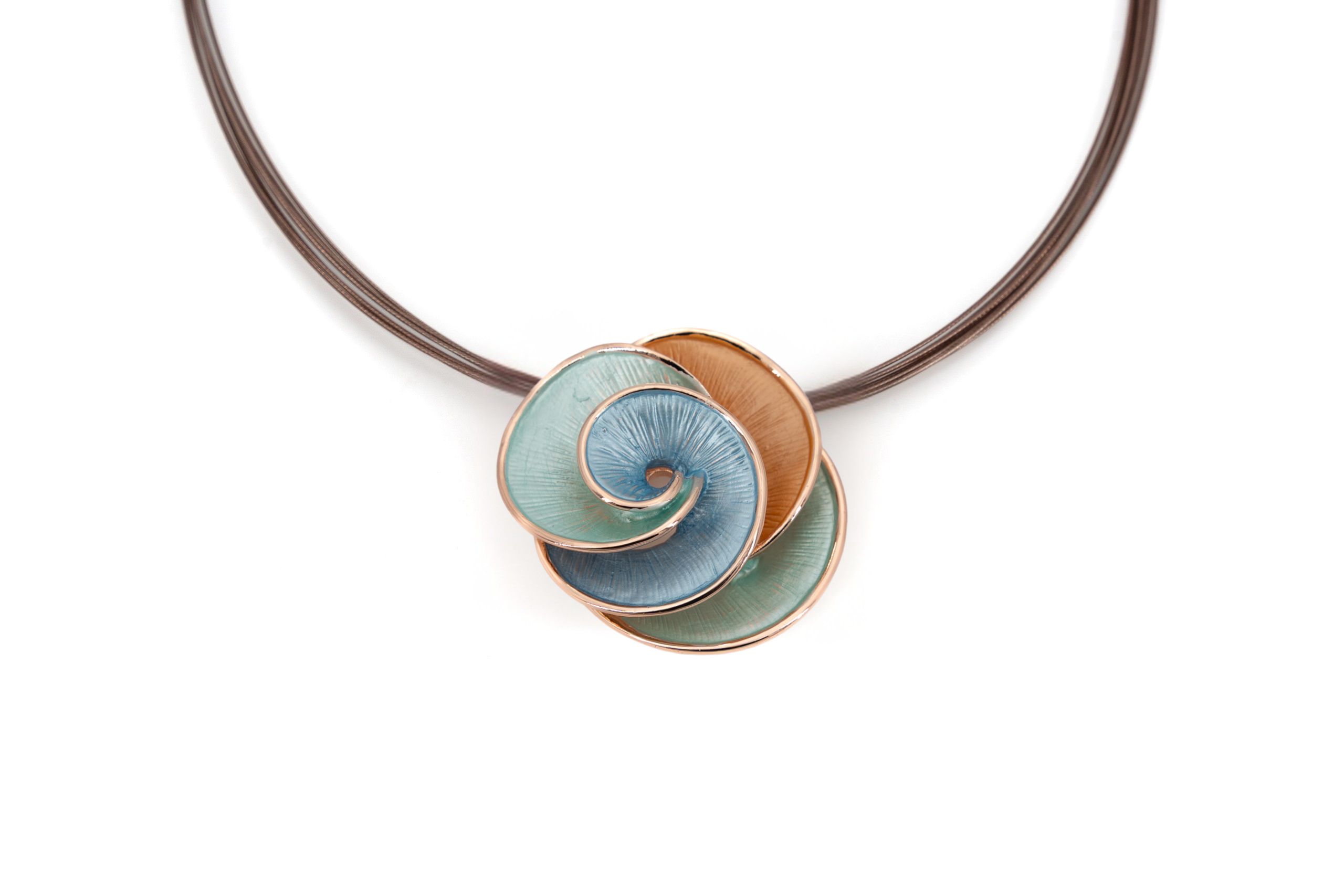 Collana fili acciaio corta zama fiore