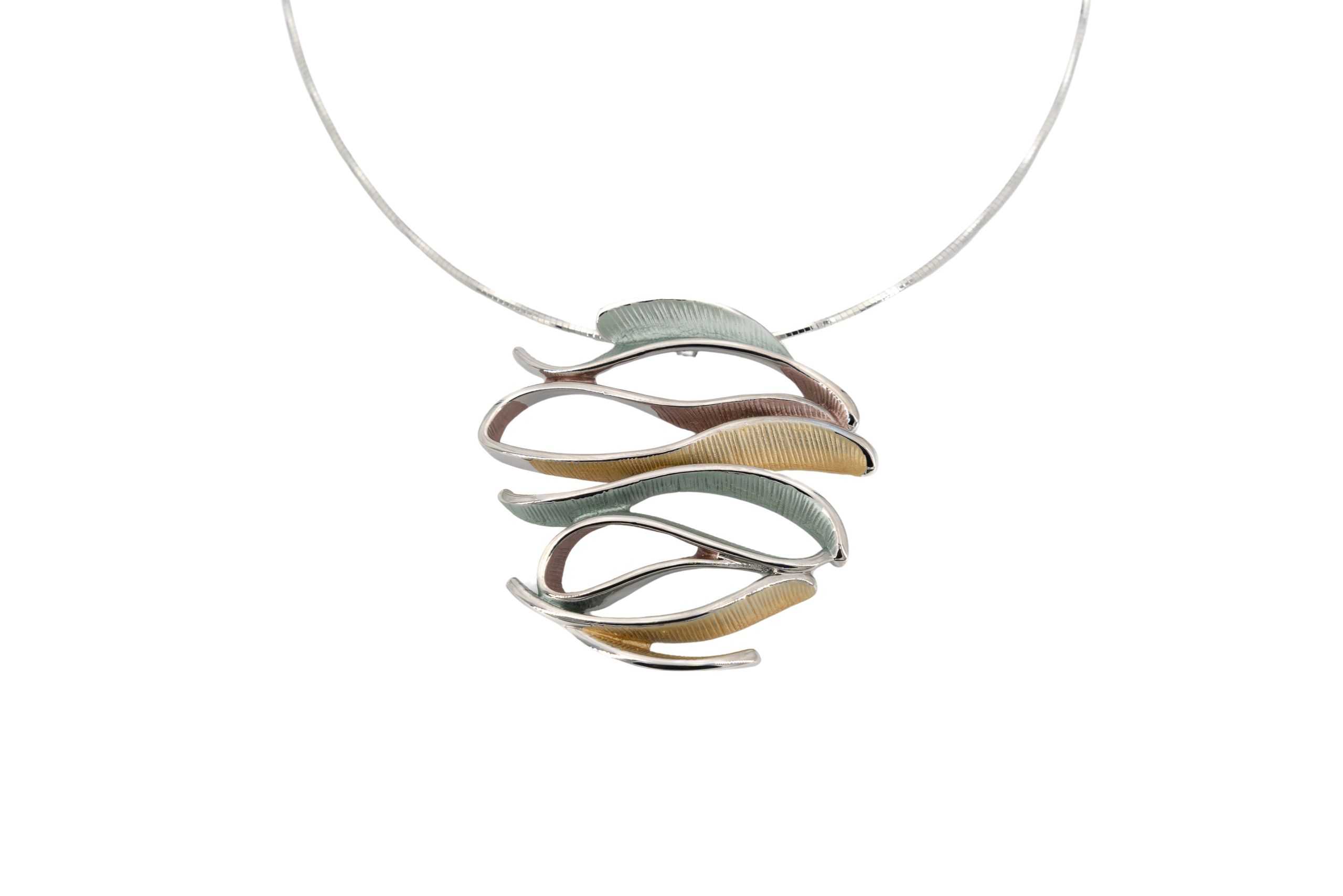 Collana filo semi rigido corto zama multi onde