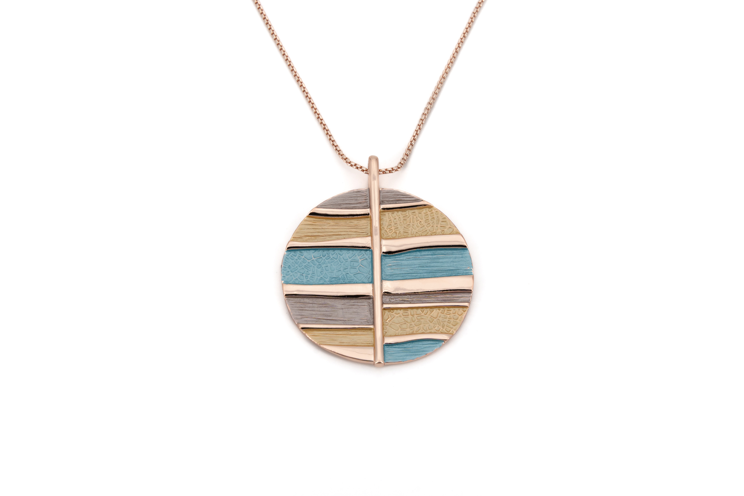 Collana catena lunga zama tondo Patchwork