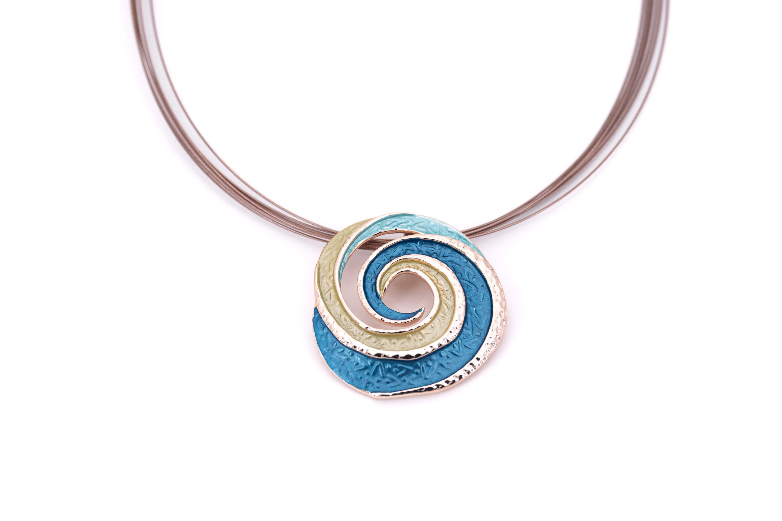 Collana fili acciaio corta zama spirale