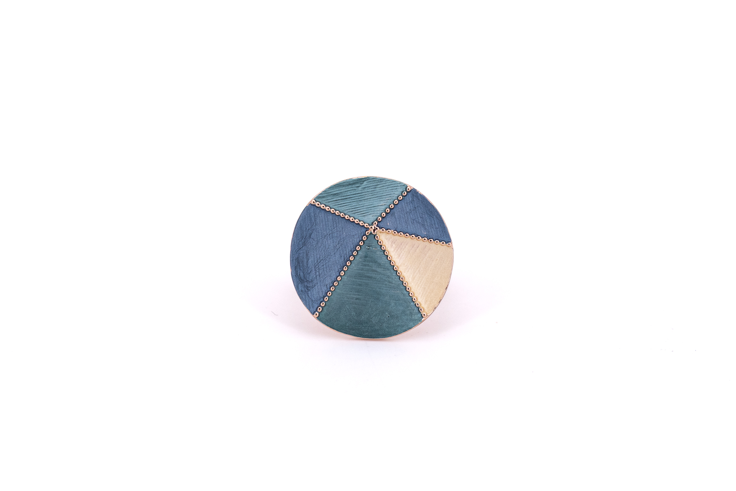 Anello zama tondo cinque spicchi color