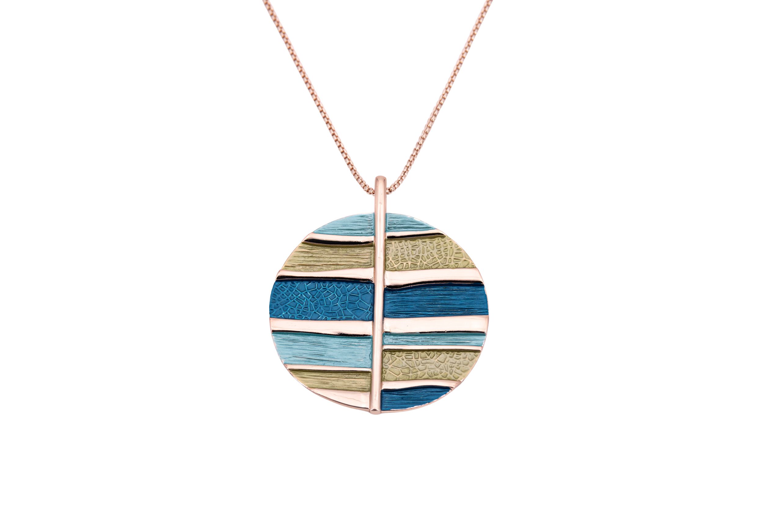 Collana catena lunga zama tondo Patchwork