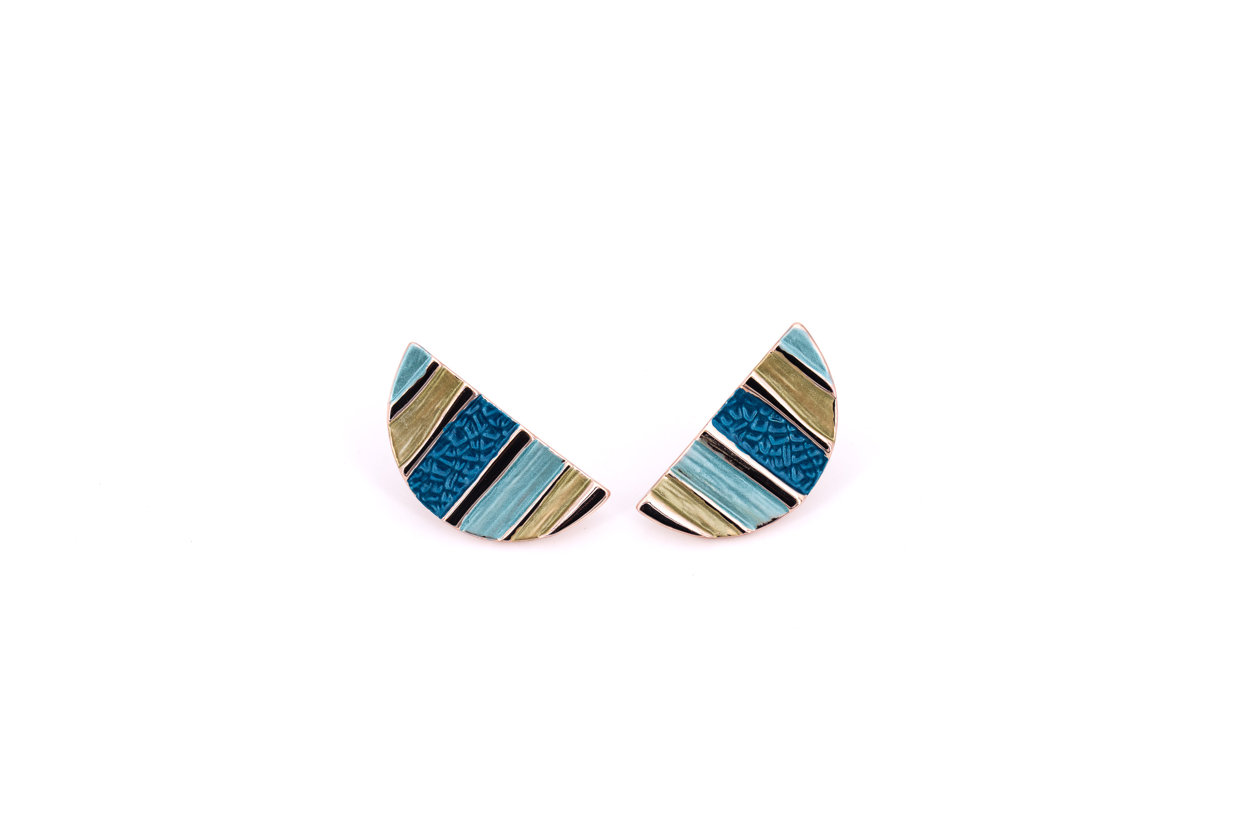 Orecchini zama mezza luna Patchwork