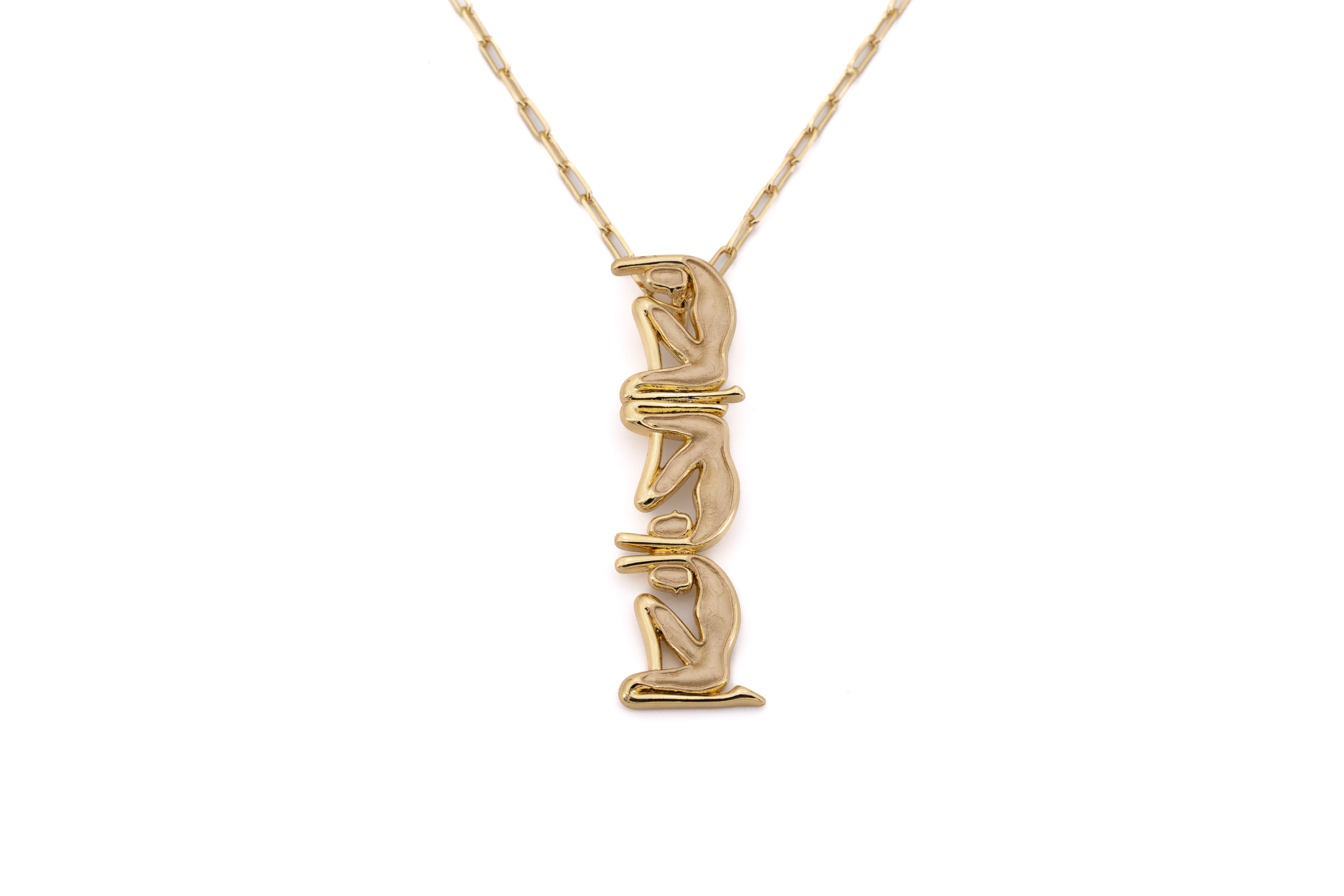Collana catena lunga zama tre figure