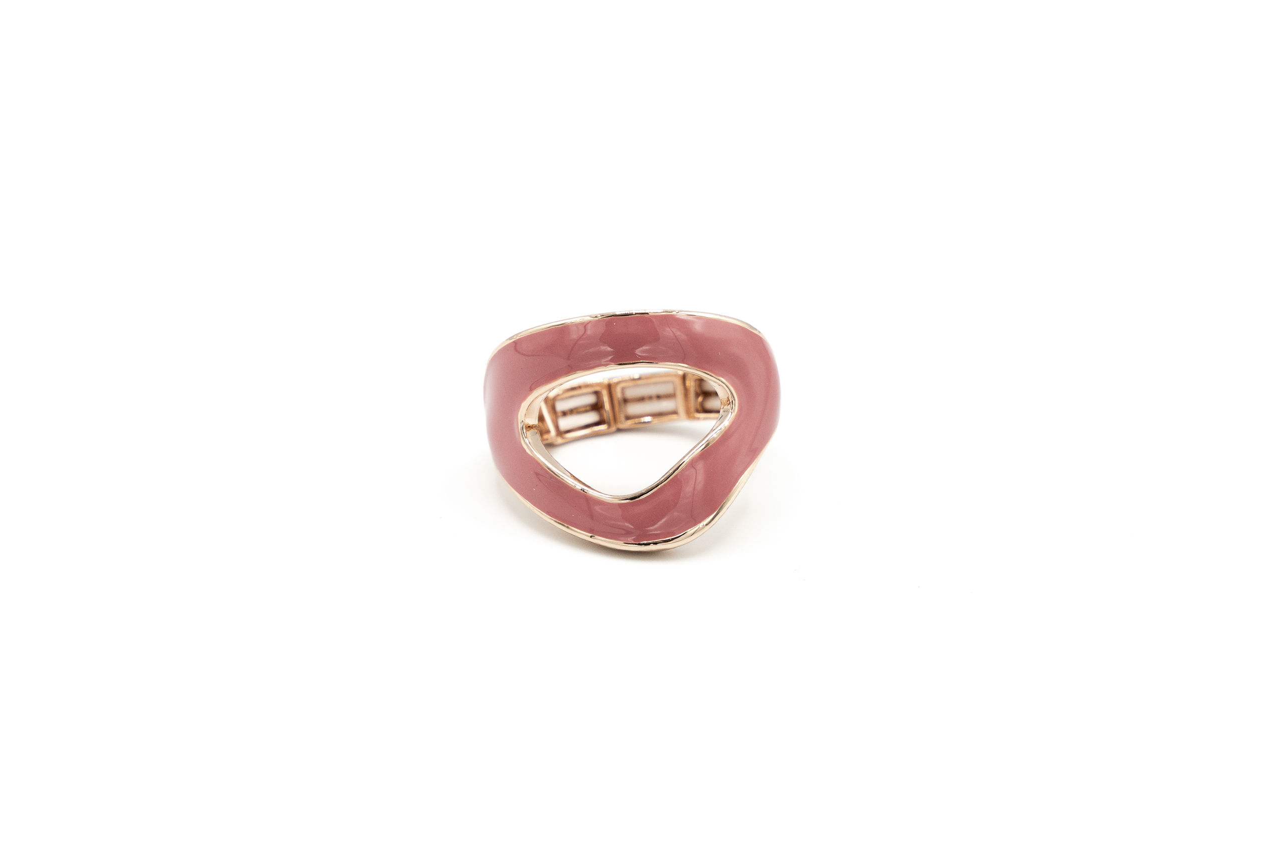 ANELLO ELASTICO MET.ZAMA BAGNOinORO ROSA TRIANG.IRREG.MARR.LUCIDO