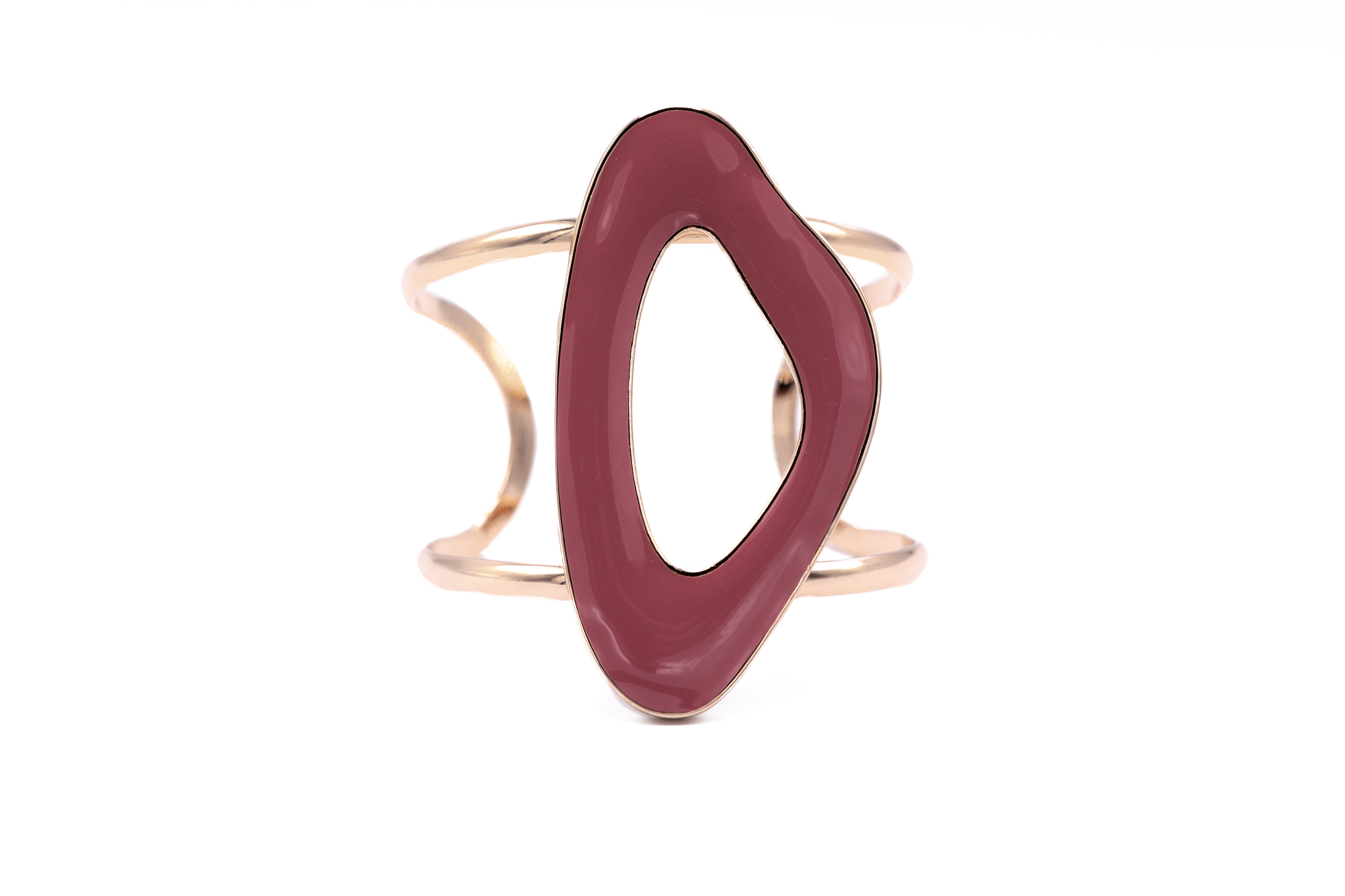 BRACCIALE APERTO MET.ZAMA BAGNOinORO ROSA TRIANG.IRREG.ROSA LUCIDO