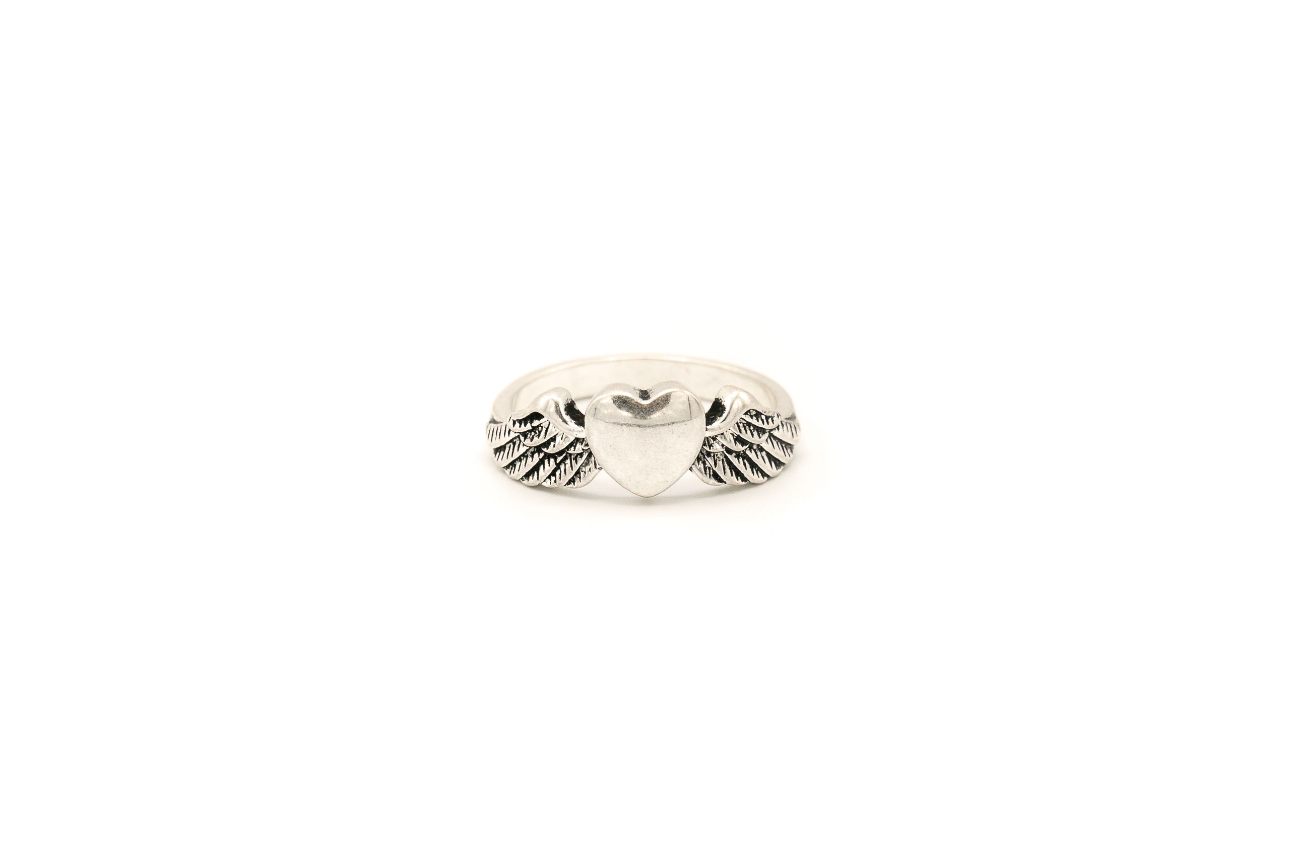 ANELLO MET.ZAMA BAGNO IN ARG.ANT.CUORE CON ALI (17+18mm)