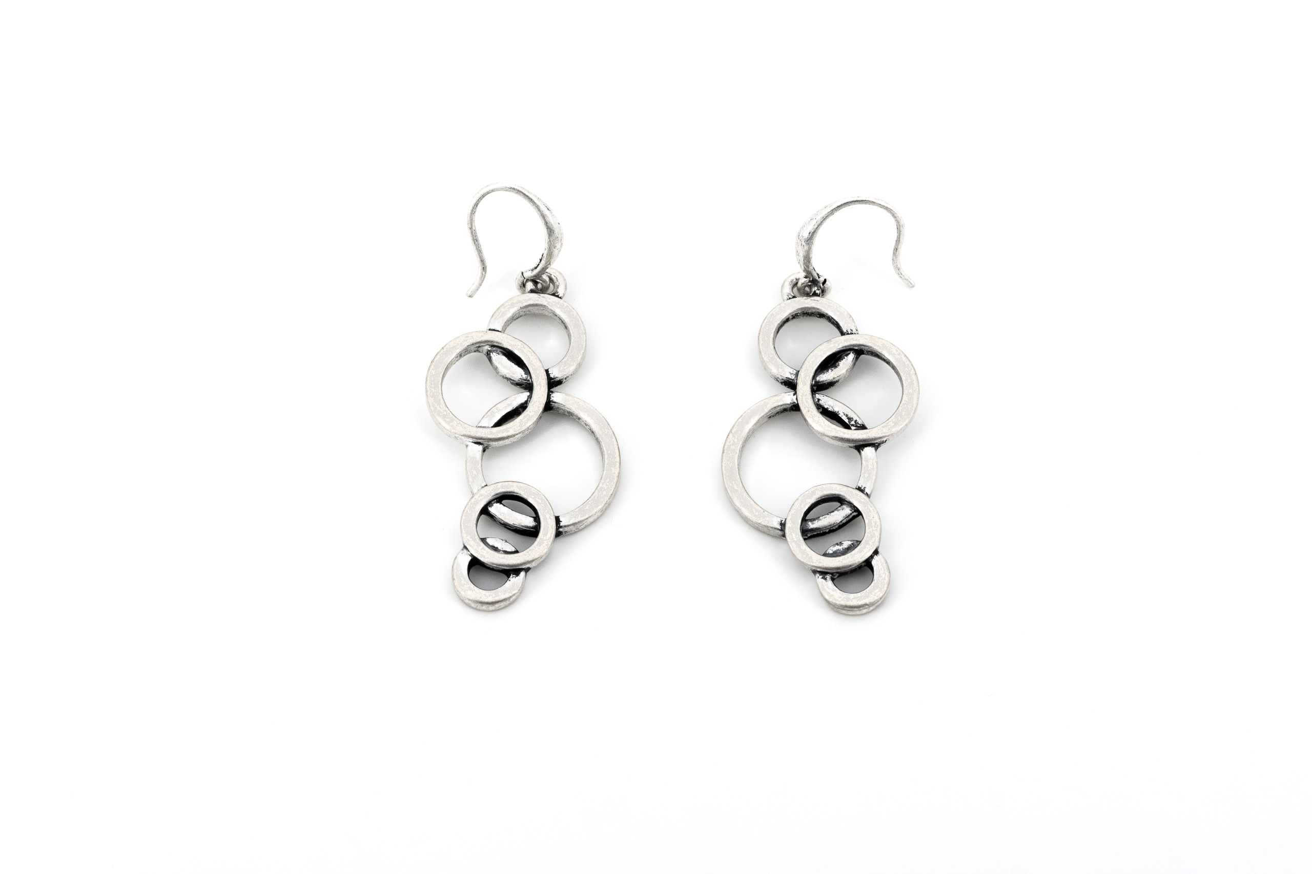 Orecchini zama cinque anellini sovrapposti