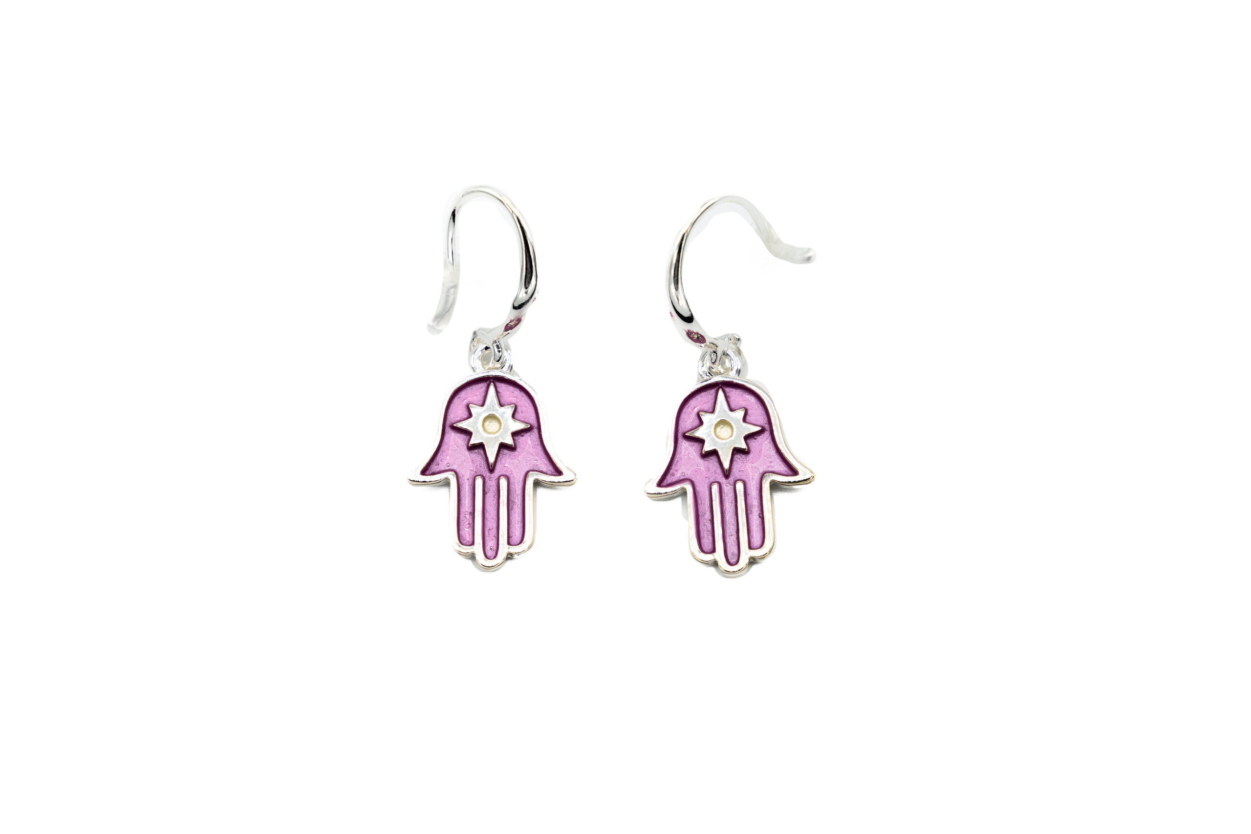 ORECCHINO A MONACHELLA MET.ZAMA BAGNO IN ARGENTO CIONDOLO MANO FATIMA