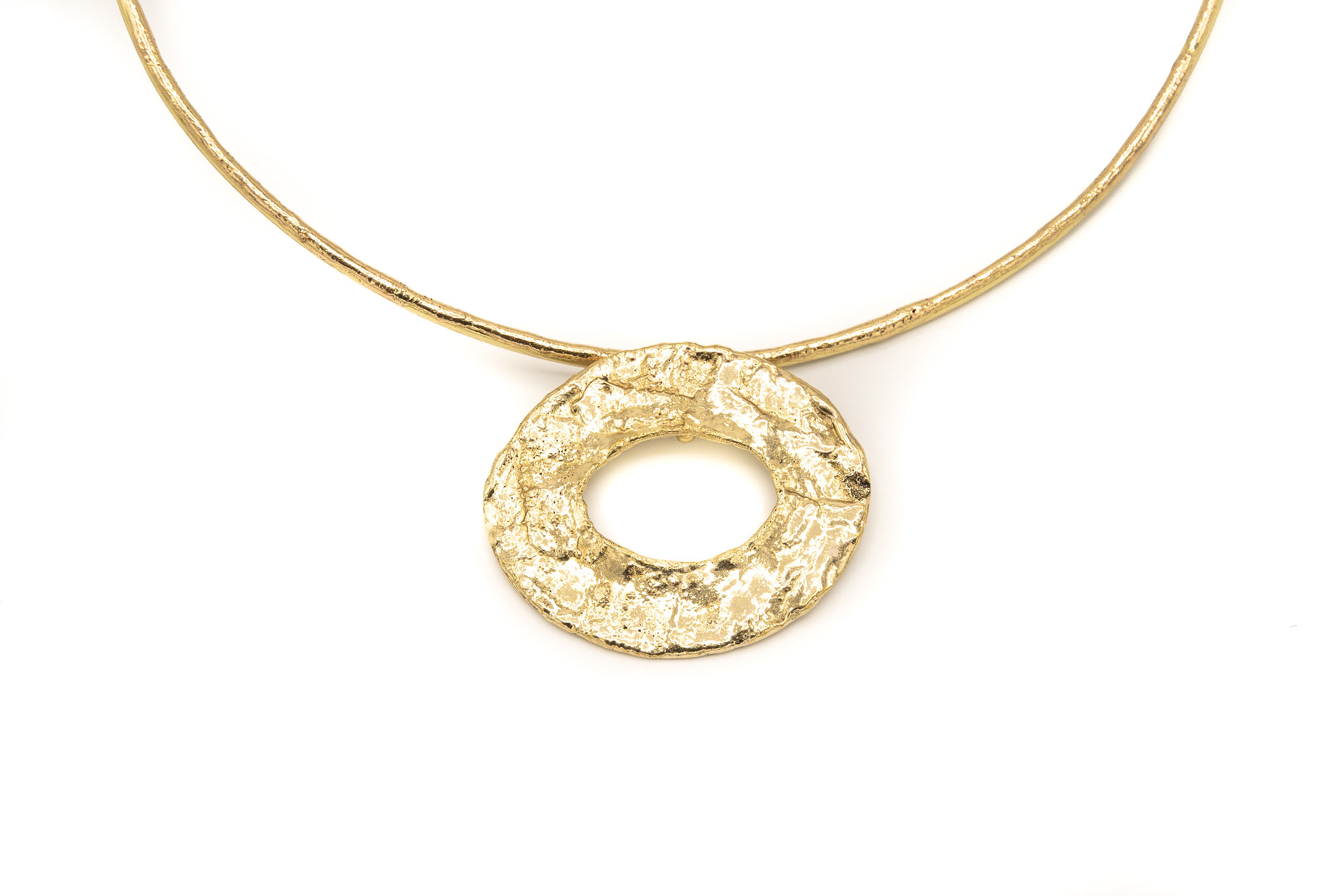 Choker ottone ovalino pendente