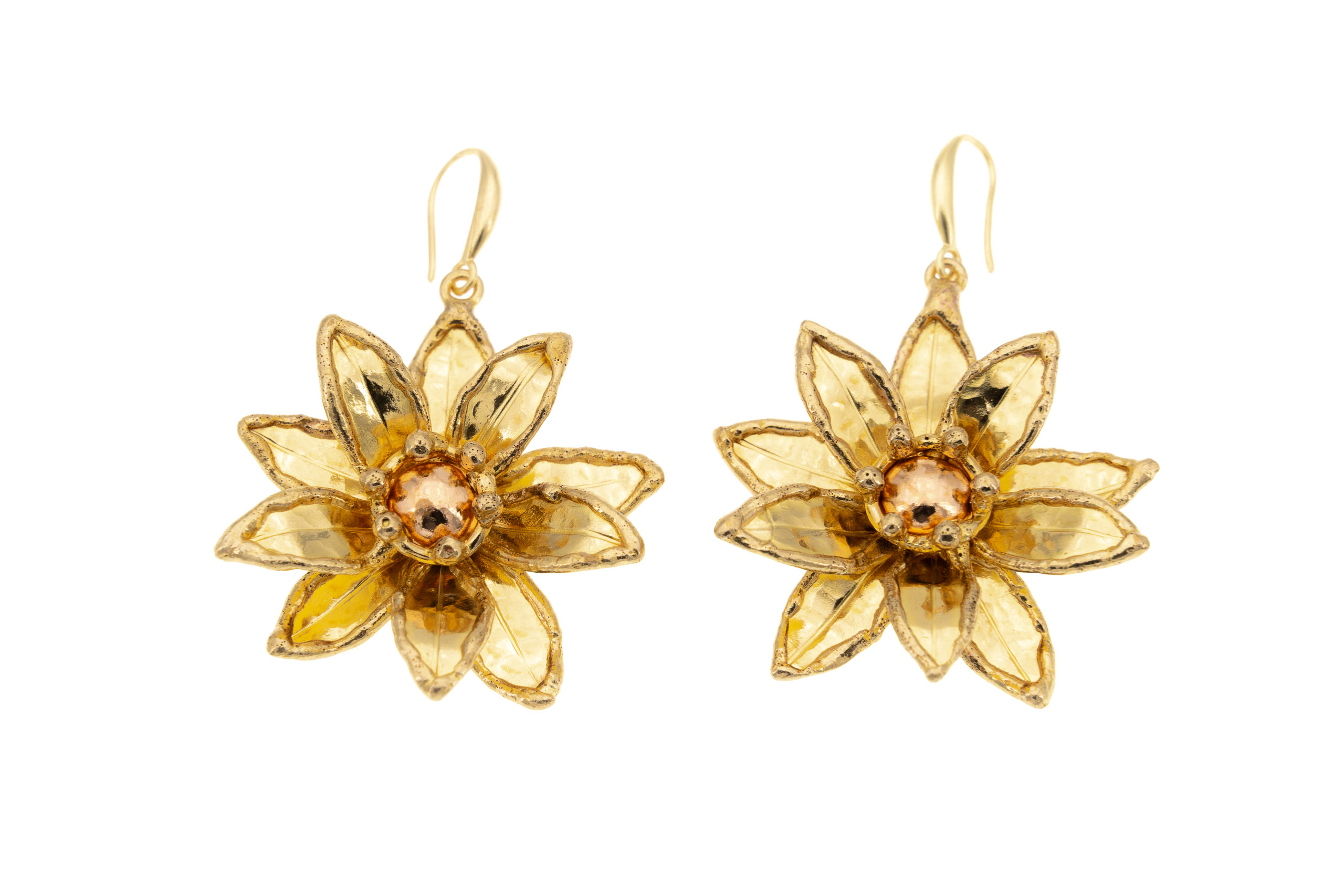 Orecchini ottone fiore