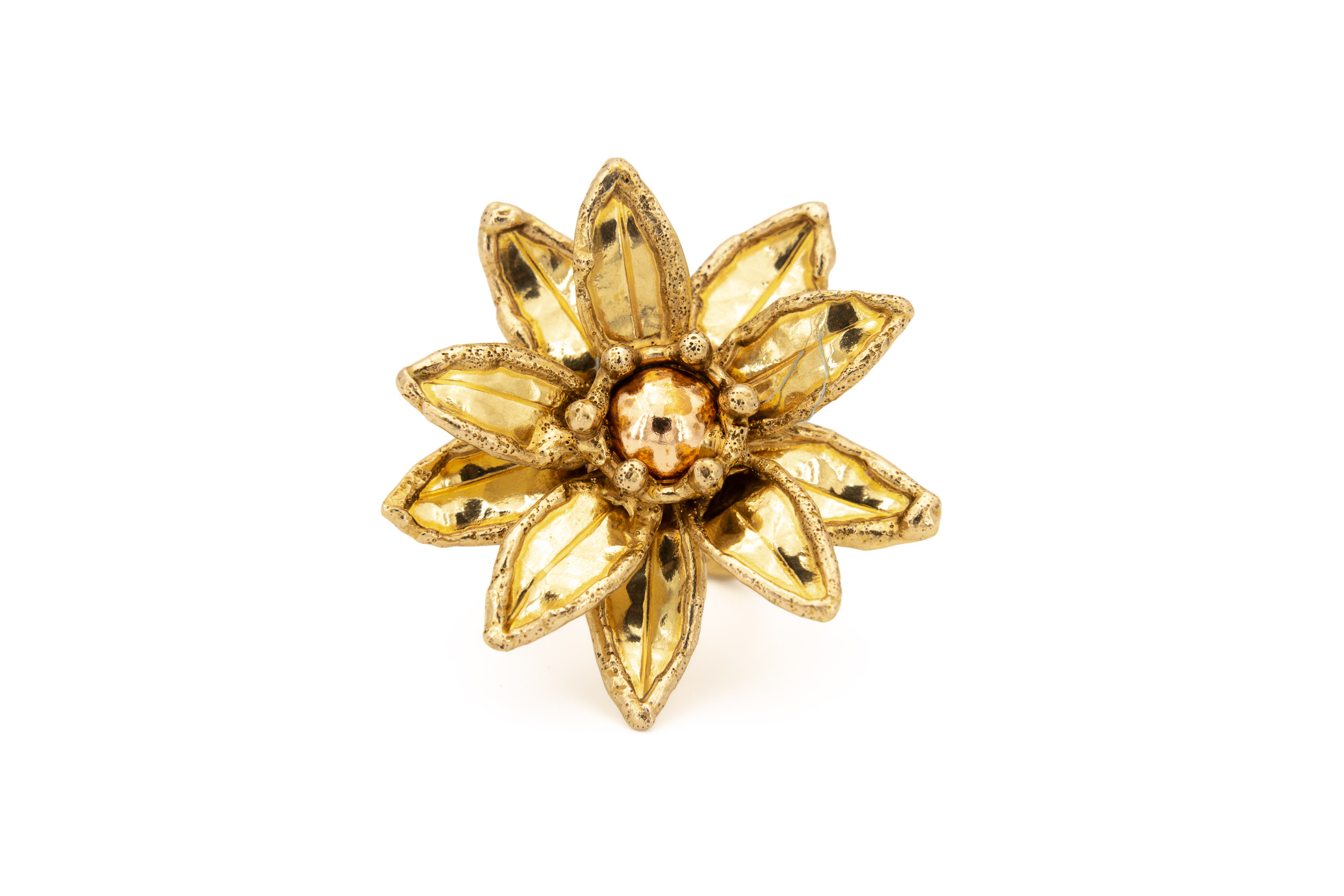 Anello ottone fiore