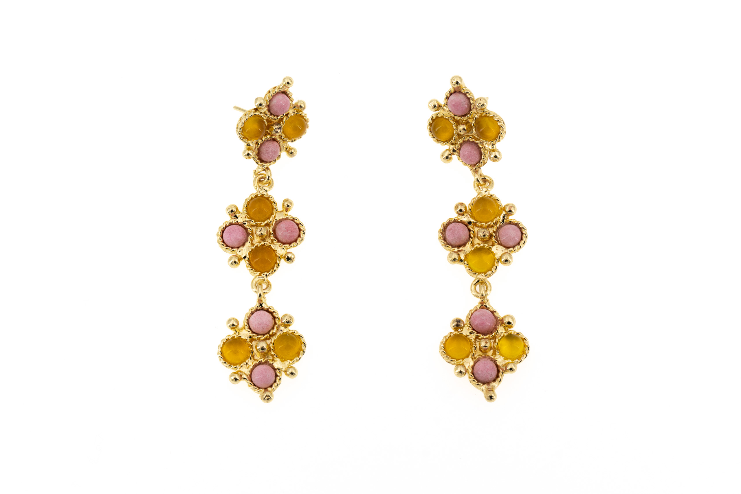 Brass earring and stone