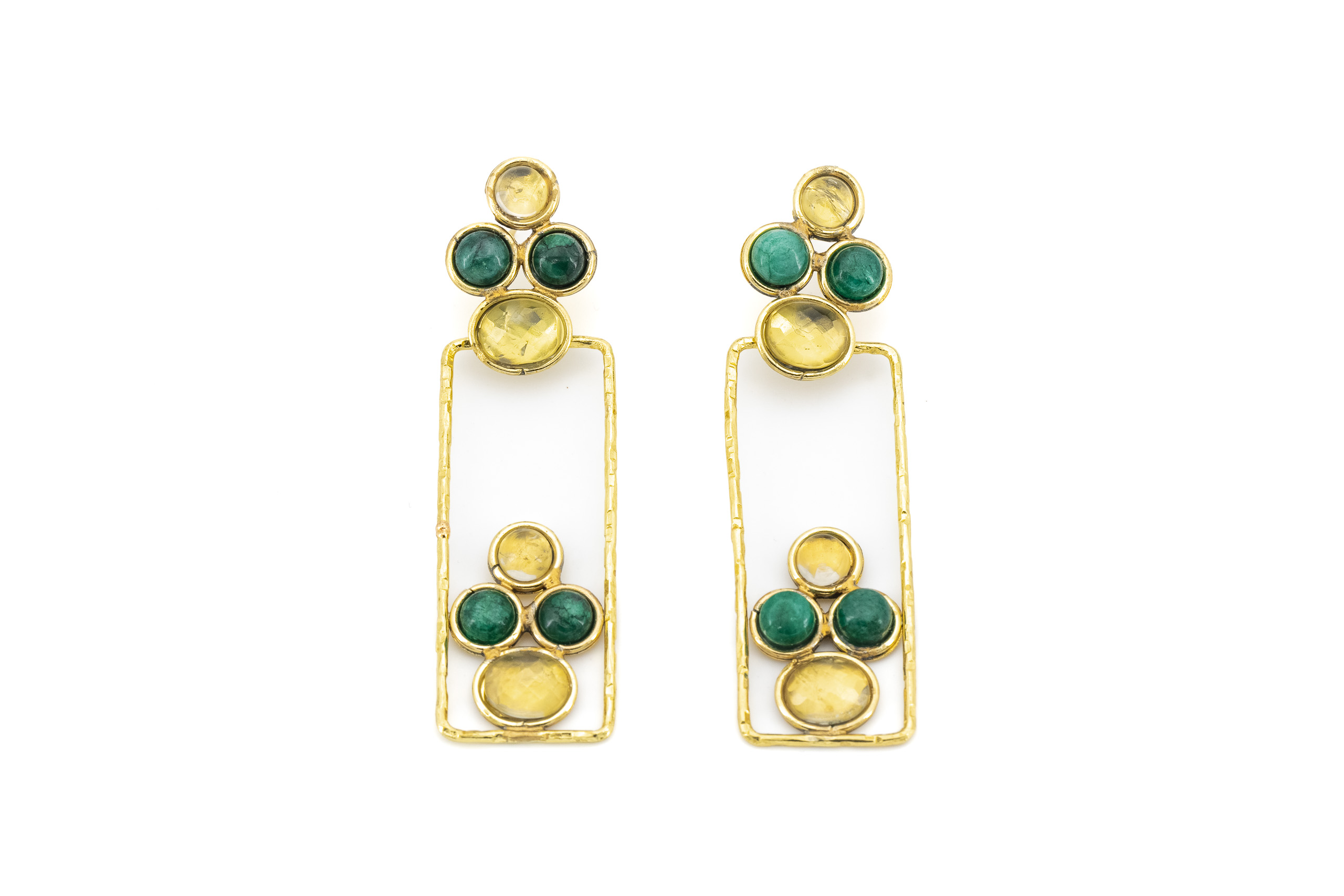 Brass earring and stone