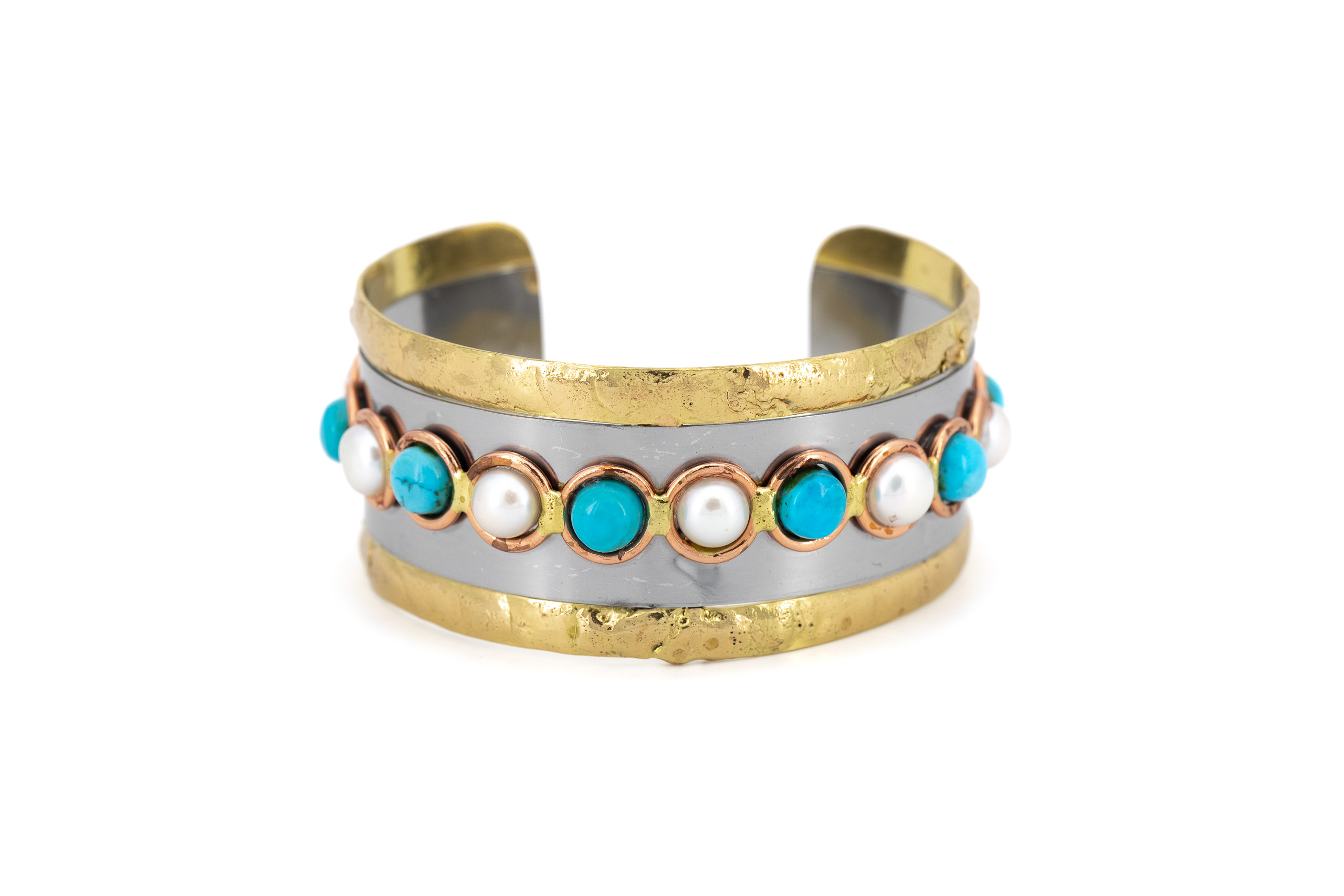 Brass bracelet and stone