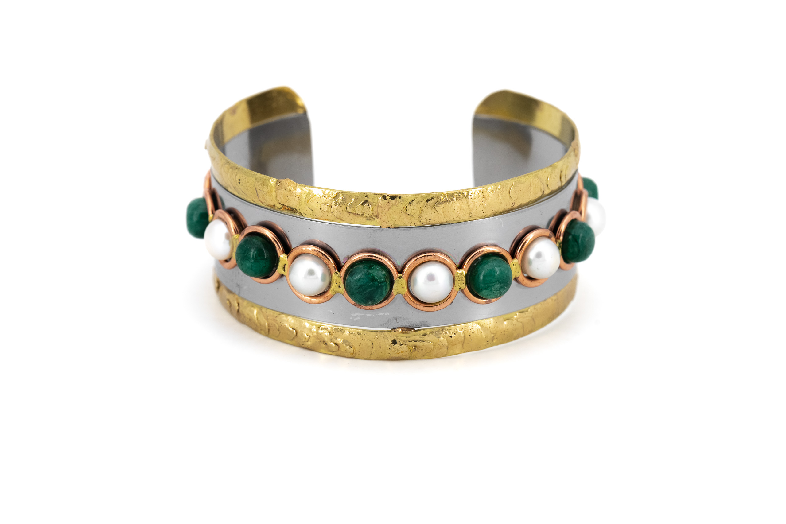 Brass bracelet and stone