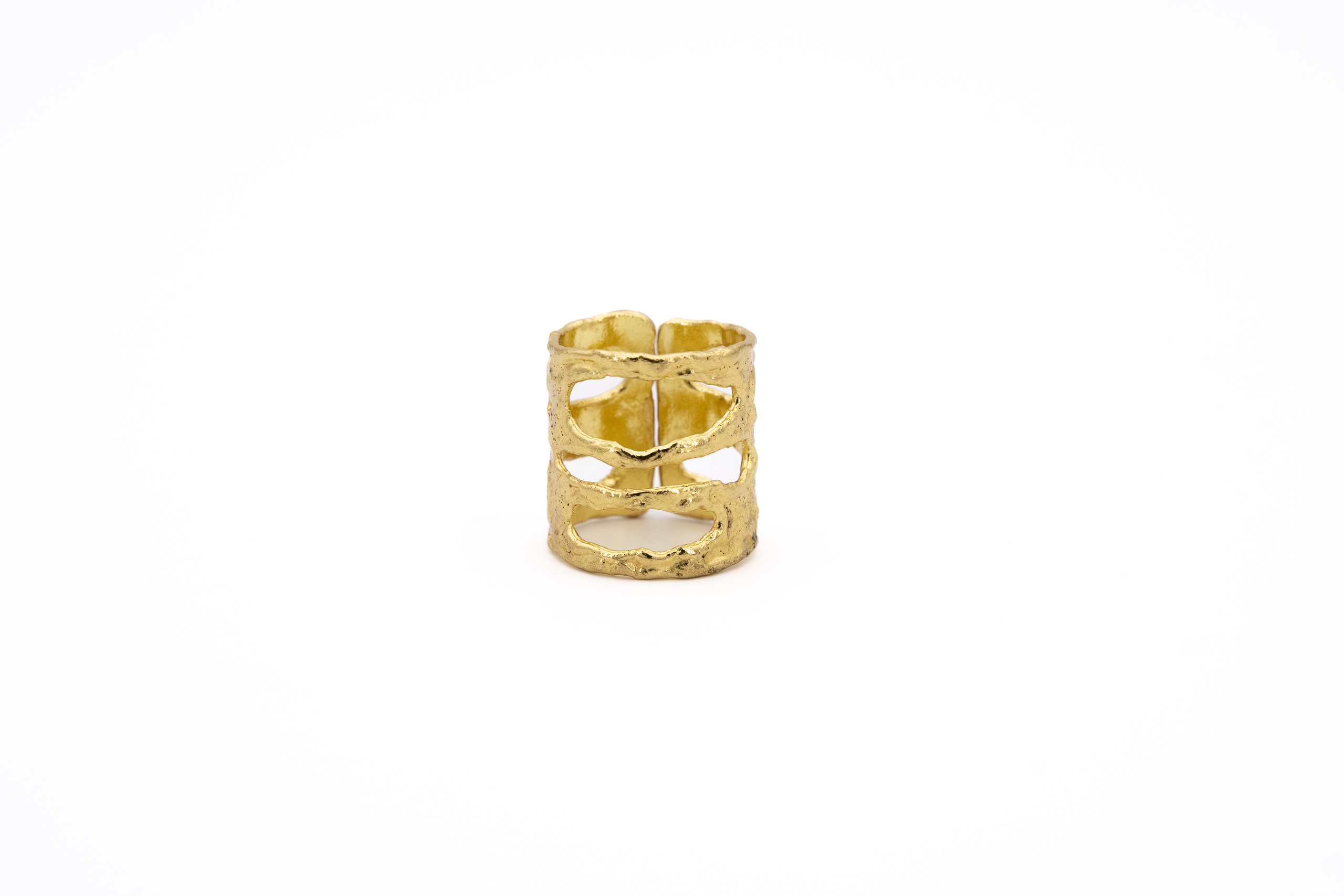 Anello ottone fascia piena con tagli