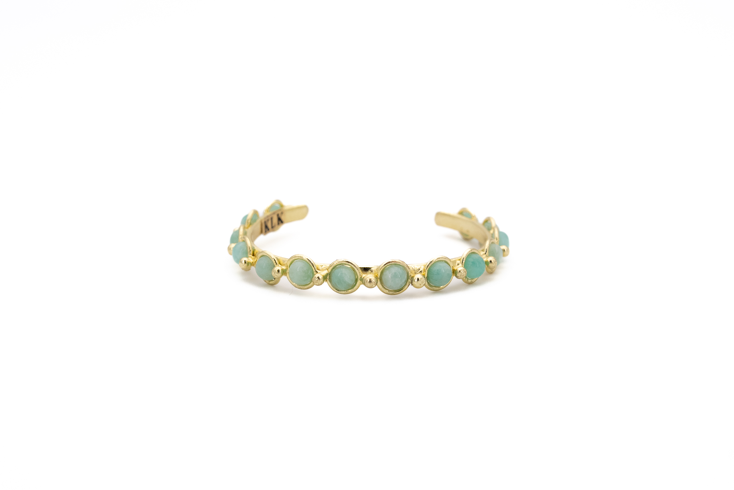 Bracciale ottone multi pietre amazzonite