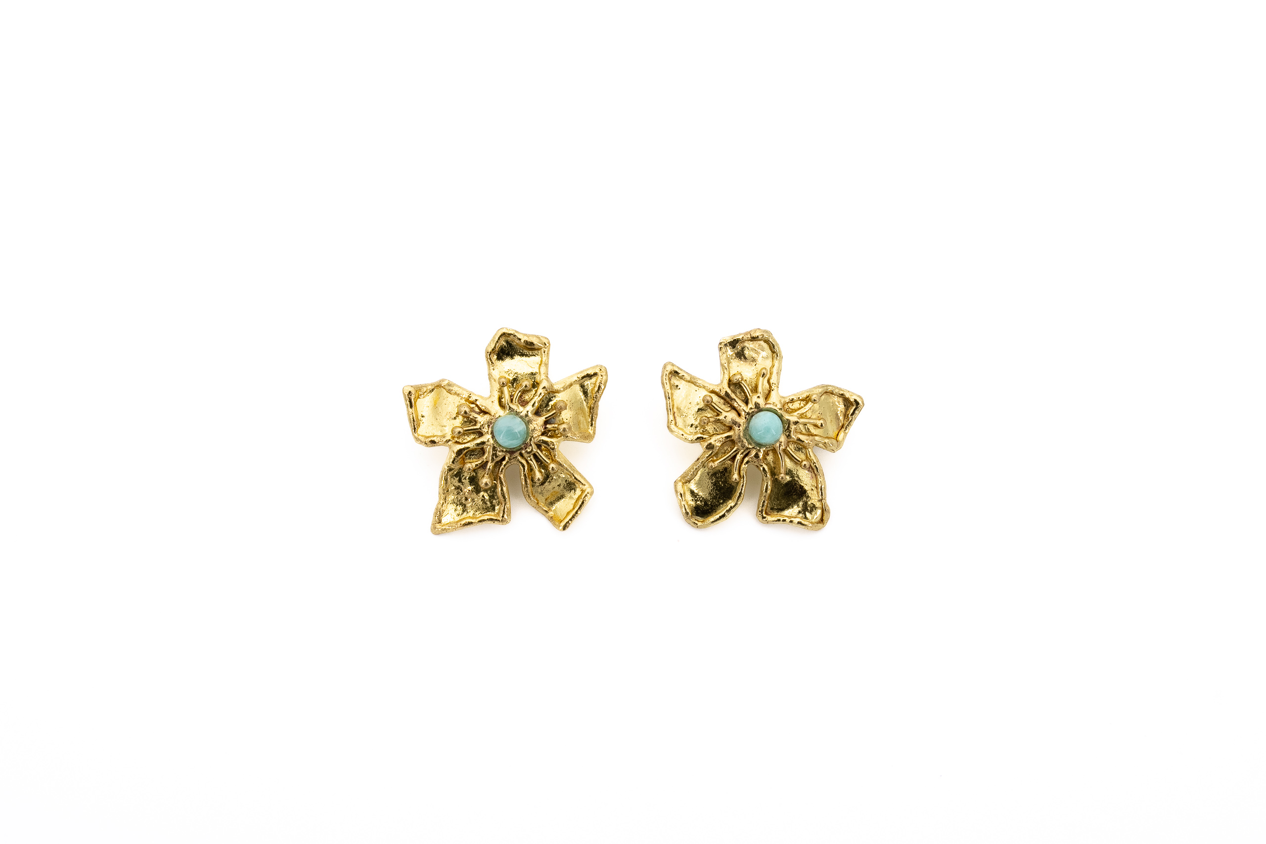 Brass earring and stone