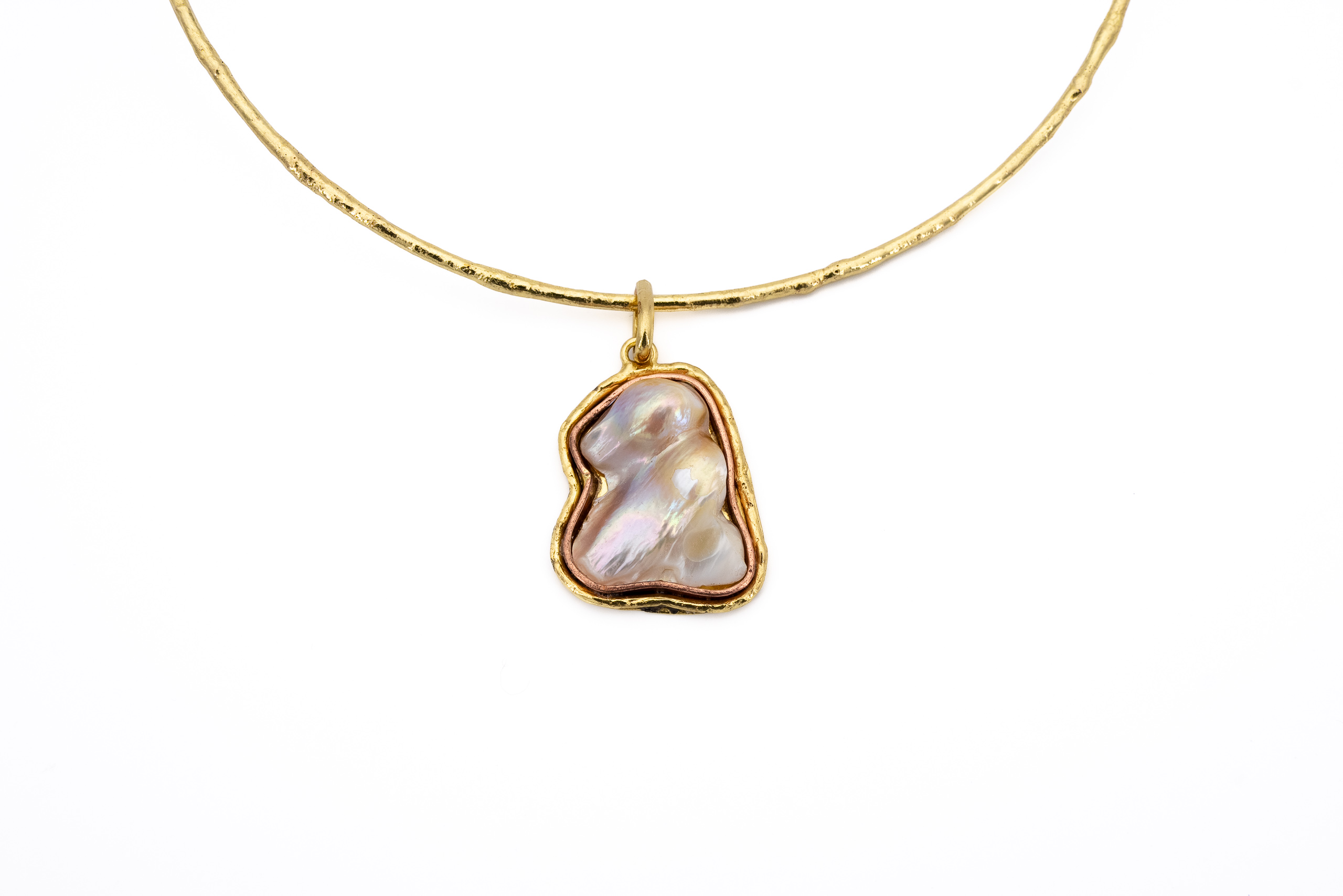 Choker ottone con perla