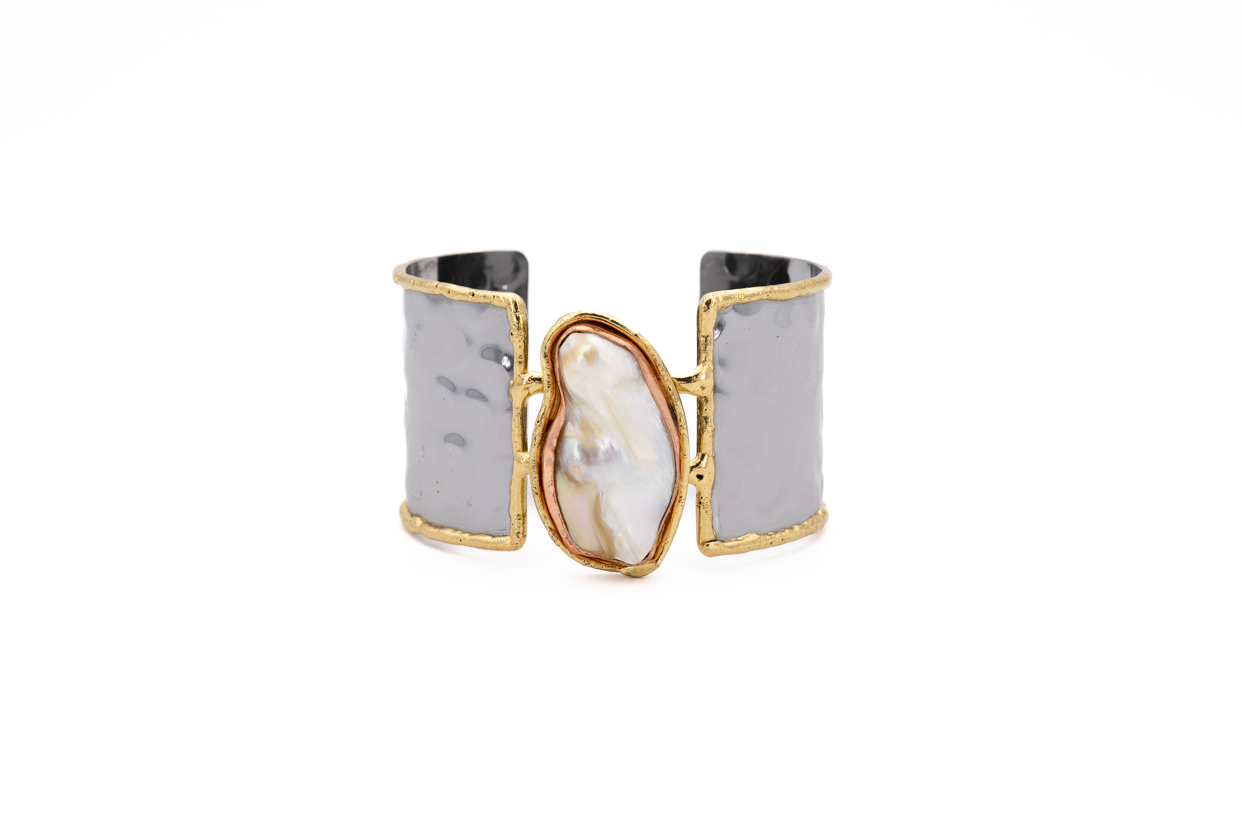 Brass steel bracelet and stone