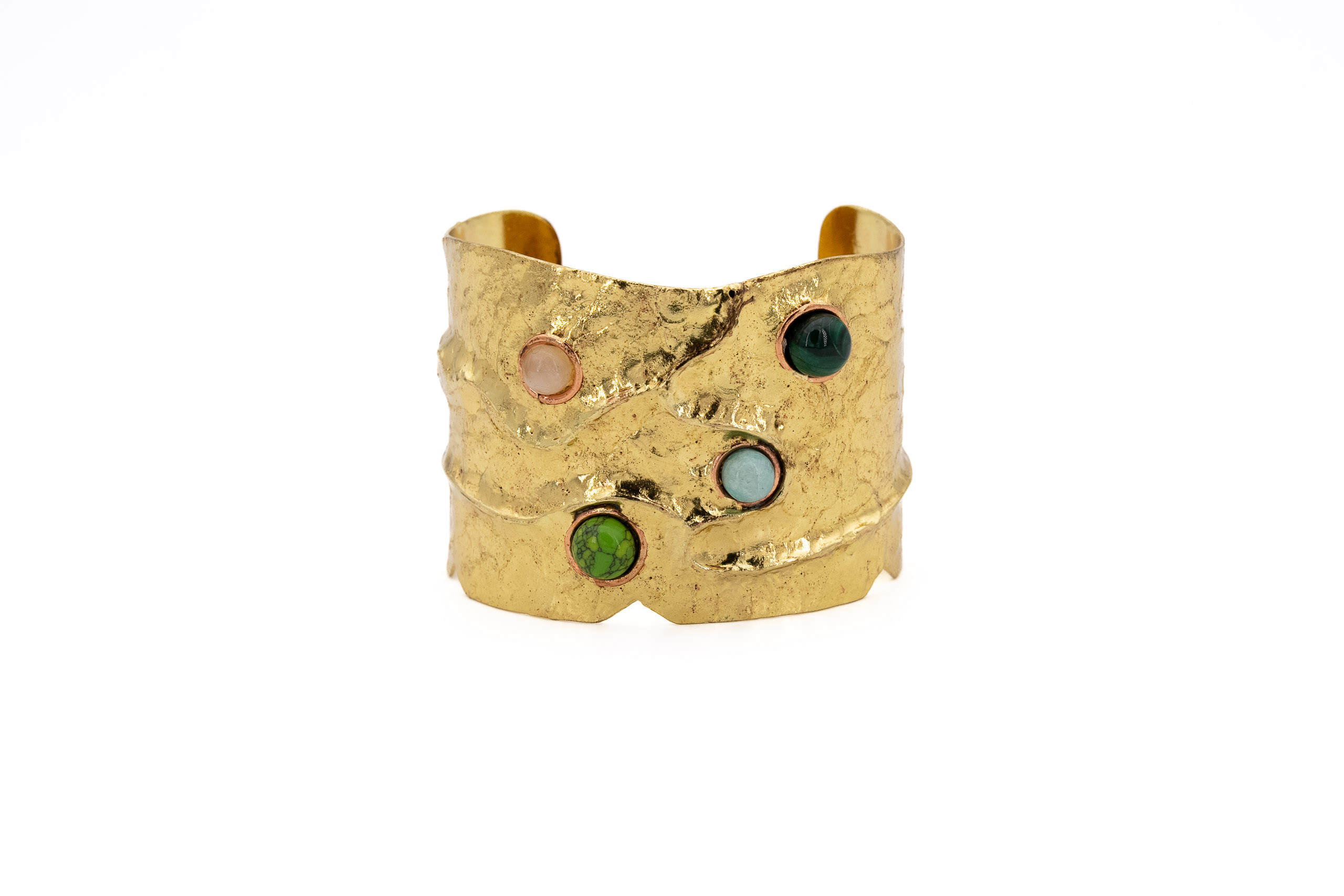 Brass bracelet and stone