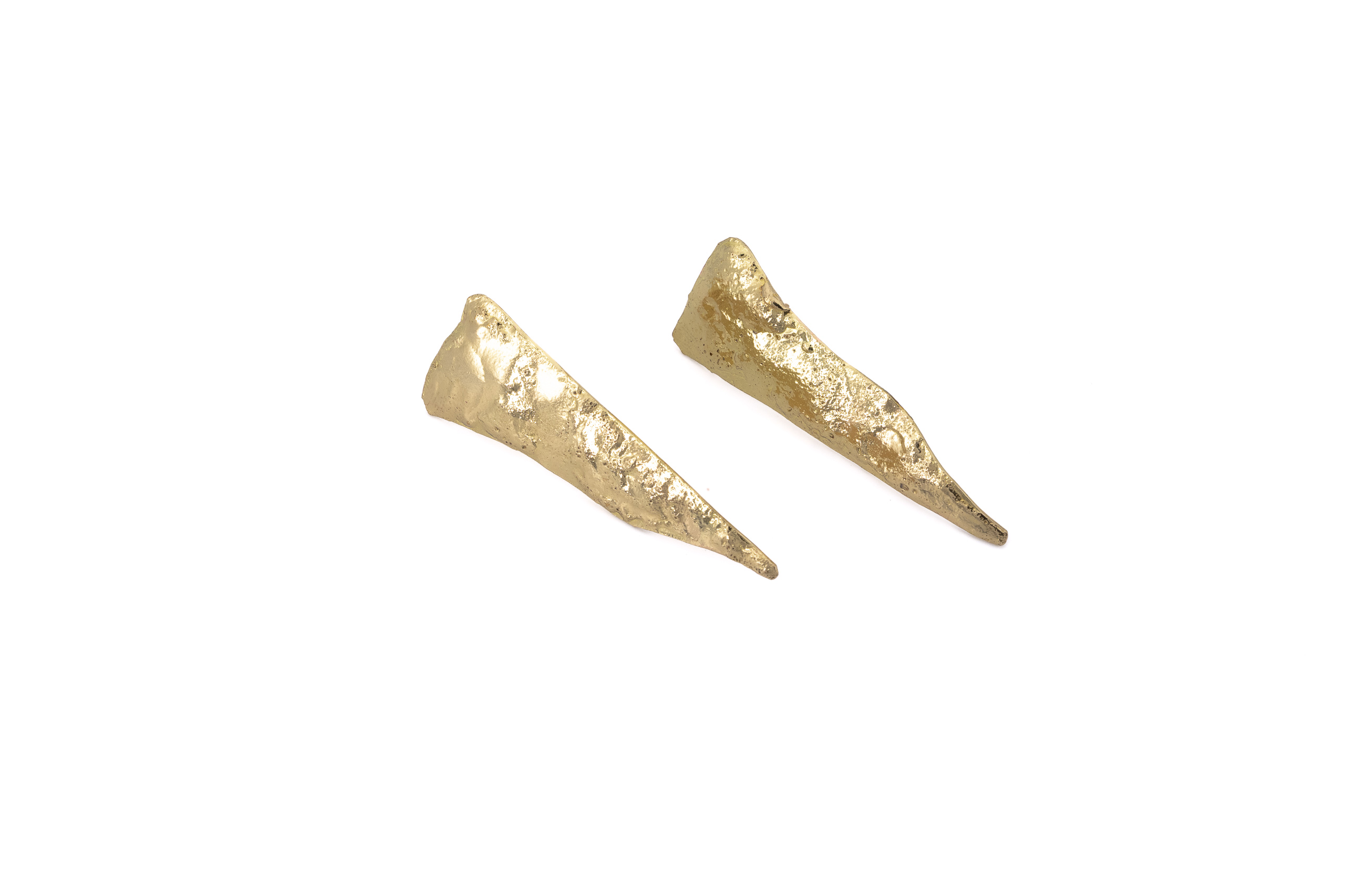 Orecchini ottone trapezio stilizzato