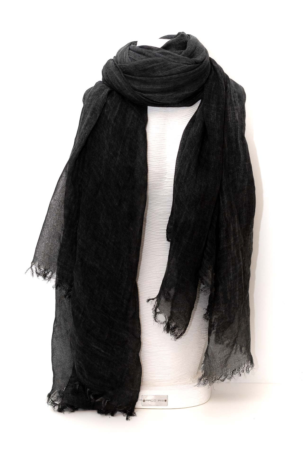 SCIARPA 90 X180cm 50%VISCOSA+50%COTONE TINTA UNITA SFUMATA NERA