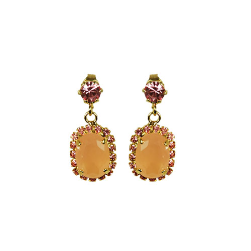 CRYSTAL AND METAL EARRING - MADE IN ITALY