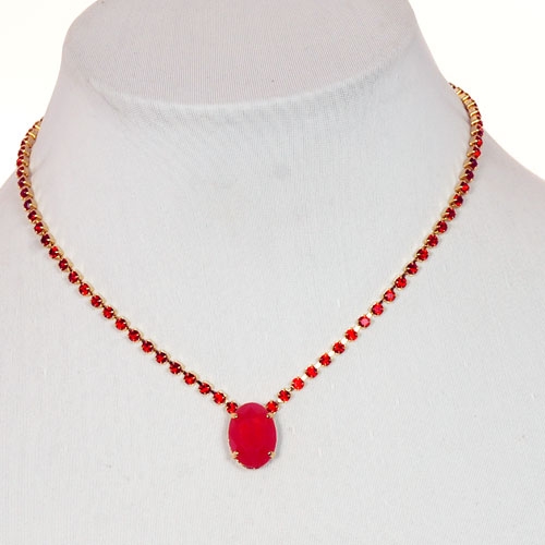 METAL AND CRYSTAL NECKLACE - MADE IN ITALY