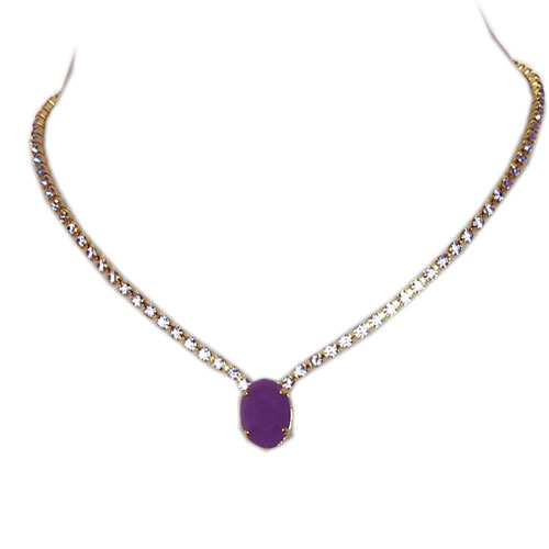 METAL AND CRYSTAL NECKLACE - MADE IN ITALY