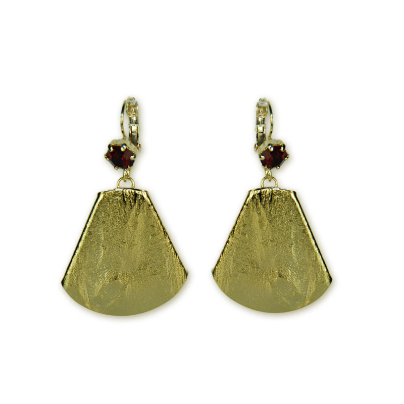 ORECCHINO TRAPEZIO PICCOLO SCRATCH GOLD TOP ROSSO