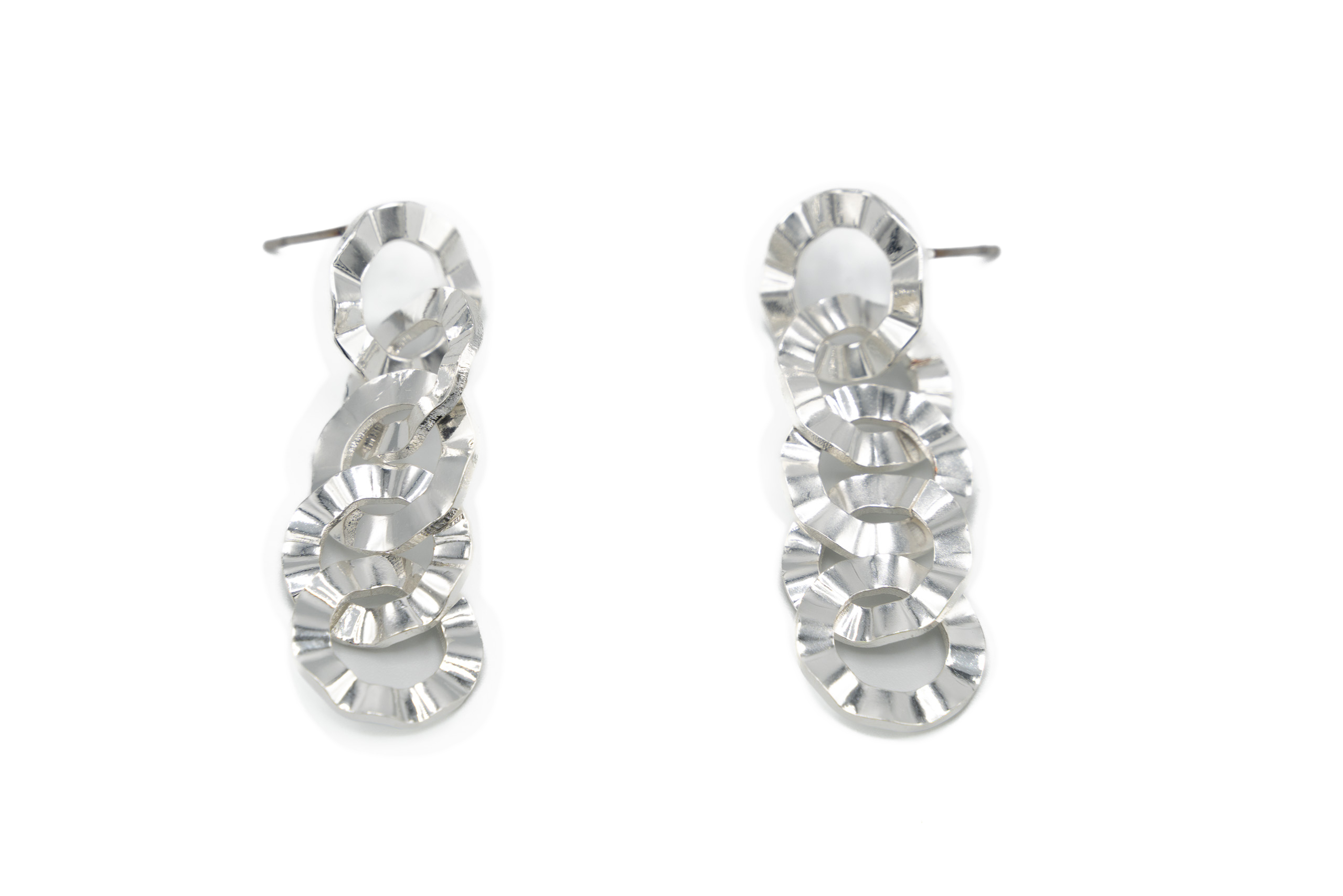 Orecchini zama quattro cerchietti martellati