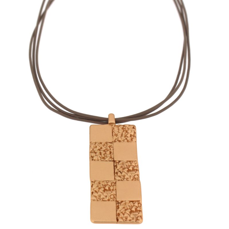 LEATHER AND METAL NECKLACE