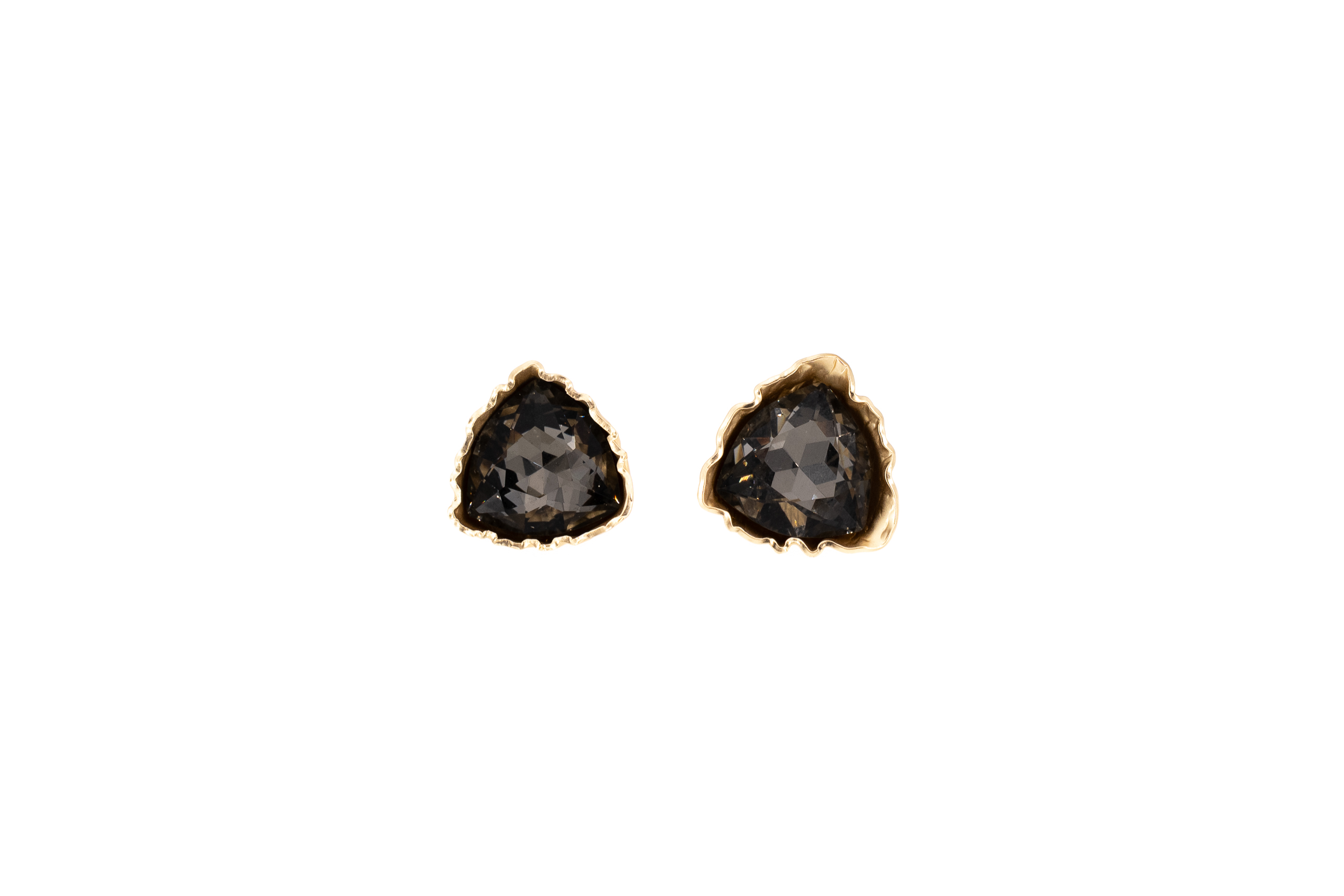 brass and crystal earring