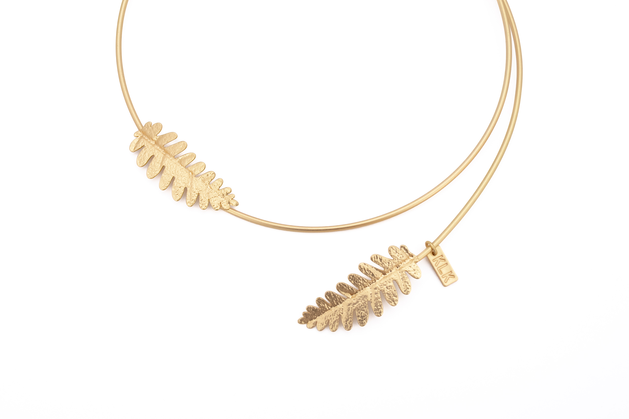 Choker ottone due foglie allunagte laterali